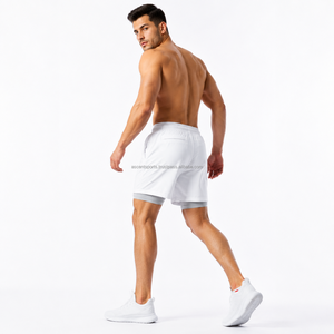 Custom Color Combination Two <b>Layer</b> Performance Shorts Breathable Mesh Fabric Inner Brief Liner Dual Side Pockets Wear Sport - Product Image 2