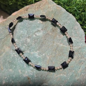 Bracelet en moissanite jaune rond et noir fantaisie de 3 mm, fait main pour bijoux de mode - Product Image 3