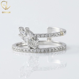 Marquise Cut Moissanite Diamond <b>Ring</b>, Round Cut Diamond Swirl <b>Ring</b>, <b>925</b> <b>silver</b> <b>ring</b>, Prong Setting Diamond <b>Ring</b> - Product Image 3