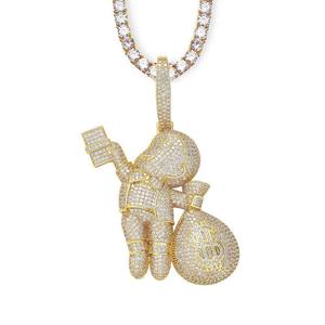 Nuevo Collar de Gran Tamaño con Colgante de Diamantes de Alta Calidad, Diseño de Dibujos Animados, para Hombre, Estilo Hip Hop, Joyería Brillante, Estilo Rock - Product Image 3