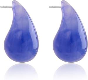 Pendientes personalizables de madera de resina epoxi acrílica Pendientes de aro de resina chapados en oro respetuosos con el medio ambiente Regalos festivos de joyería de madera - Product Image 5