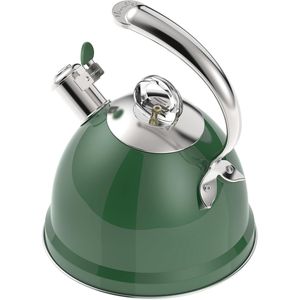 Bollitore da tè in acciaio inossidabile da 2,5 litri con manico ergonomico e base a 3 strati unica, adatto per piano cottura - Product Image 1