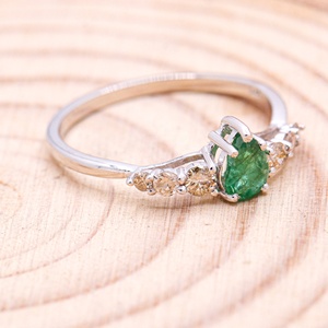 Wholesale Handmade 925 Solid Sterling <b>Silver</b> Engagement <b>Rings</b> Precious Natural <b>Emerald</b> Diamond Gemstone IGI Certified Weddings - Product Image 2