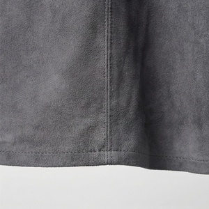 Jupe midi trapèze en similicuir PU pour femme, taille élastique, couleur unie, style minimaliste, longueur cheville, tissu tissé, toucher doux - Product Image 6