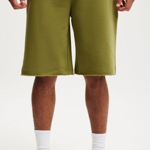 Custom Heavyweight French Terry Fleece Baggy Sweat <b>Shorts</b> <b>Men</b> Oversized Raw Hem Drawstring Casual Knee Length <b>Bermuda</b> <b>Shorts</b> - Product Image 3