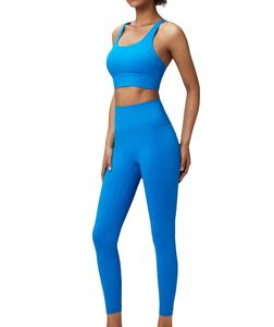 Conjunto de Yoga sin Costuras Personalizado para Mujer, 3 Piezas, Ropa Deportiva para Gimnasio, Traje para Fitness, Tallas Grandes, Tops de Entrenamiento, Diseño Sólido, Spandex/Nailon - Product Image 1