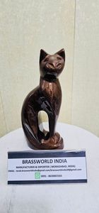 Brass American Style Handmade Eco-Friendly Durable <b>Cat</b> Figurine Pet <b>Urn</b> - Product Image 2