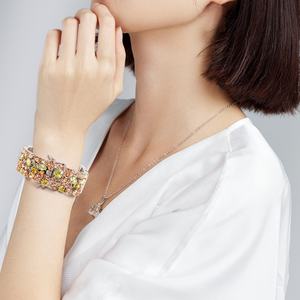 Pulsera de Joyería Unisex LAVINA Clásica para Novia, con Circonitas Cúbicas de Colores Mezclados, Chapada en Rodio, Personalizable, para Aniversario - Product Image 5