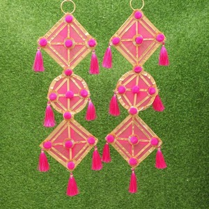 Adornos de Pared de Plástico con Borlas de Forma Rectangular Coloridas, Decoración Boho Tradicional de Lujo para Bodas, Fiestas, Festivales, Hogar, Pooja - Product Image 3