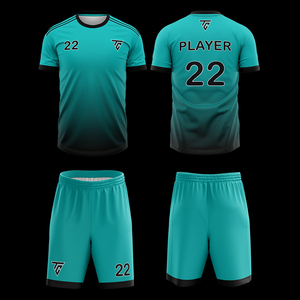 Ensemble de maillot de football solide à manches courtes, col en V, polyester/coton, séchage rapide, respirant, vêtements de sport performants pour entraînement et match - Product Image 4
