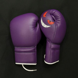 Guantes de Boxeo Profesionales de Piel Genuina de Primera Calidad, Color Morado, con Cordones, Personalizados con Impresión, para Entrenamiento, en Venta - Product Image 6