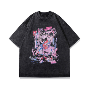 Camiseta Oversize de 300 g/m² con Lavado Ácido Personalizado, 100% Algodón, Cuello Redondo, Impresión DTF/DTG, Estilo Urbano, Unisex - Product Image 2