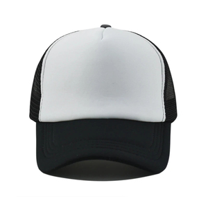 Gorra de Béisbol Trucker Blanca y Negra de 6 Paneles, Ajustable, Unisex, Casual, de Color Sólido, para Adultos, para las Cuatro Estaciones, Último Modelo 2026 - Product Image 1