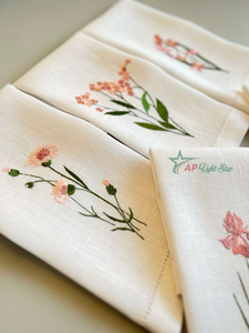 Servilletas de Cóctel Bordadas de Algodón/Lino Vietnamita de Alta Calidad con Diseño Personalizado para Fiestas y Decoración del Hogar VNAP - Product Image 3