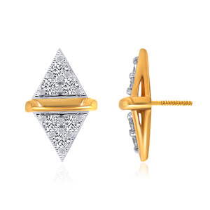Boucles d'oreilles clous en diamant Aura rhombique brillant, taille triangle, pour femme, en or blanc plaqué or 18 carats, luxe, pour usage quotidien - Product Image 3
