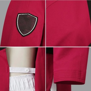 Tenues de compétition de Taekwondo pour combattants, hauts personnalisés élastiques, tendance unisexe, approuvés WT, 100% polyester, durables, séchage rapide, devant - Product Image 6