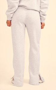 Wholesale Women Heather Grey Oversized Sweatshirt Wide Leg Pants <b>Set</b> Casual 100% Cotton Fleece Tracksuit Supplier - Product Image 4