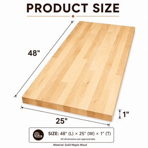 Solid Wood Countertop Rectangular Eased Edge Natural Woodgrain Kitchen Worktop Rustic Style Solid Wood Countertop - Product Image 2