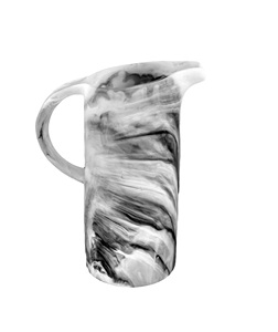 เหยือกน้ำเซรามิกสีดำขาวลายหินอ่อนพร้อมหูจับสำหรับใช้ในครัว - Product Image 3