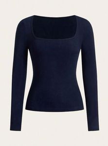 Lightweight Fashion Square Neck <b>Long</b> <b>Sleeve</b> Yoga <b>Top</b> Skinny Fit Breathable Seamless <b>Stretch</b> Workout <b>Top</b> Women XXL Front Solid - Product Image 1