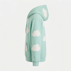 เสื้อฮู้ดแฟชั่นพิมพ์ลายเมฆทั่วตัว - Product Image 2
