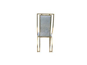 Most Selling Nordic Style Handmade Durable Metal Iron Square Rod Welded Frame Stand Gold White Velvet Fabric Outdoor Chair - Product Image 3