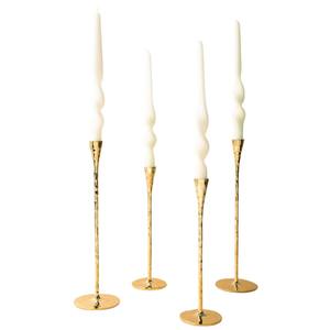 Candelabro espiral de latón antiguo hecho a mano al por mayor, soporte de vela de metal dorado vintage para decoración de mesa en el hogar o bodas - Product Image 4