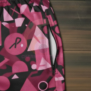 Men's Black Gym Shorts Elastic Waist Double <b>Layer</b> 100% Polyester Sublimation Plain Street Wear Sets and Sports Short - Product Image 3