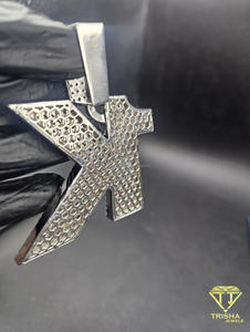 Moissanite Diamond K Letter Pendant <b>Iced</b> <b>Out</b> Necklace Hip Hop Jewelry Custom Initial Bling <b>Chain</b> Luxury Gift - Product Image 5