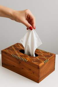 Boîte à mouchoirs en bois minimaliste moderne pour la décoration intérieure contemporaine de la maison et du bureau - Product Image 3