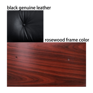 Chaise longue pivotante en cuir véritable de taille standard avec pouf pour le salon Fauteuil confortable - Product Image 1