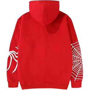 Sweat à capuche oversize en coton tricoté personnalisé avec fermeture éclair intégrale, style streetwear, broderie araignée, polaire, respirant et à séchage rapide pour homme et femme - Product Image 5