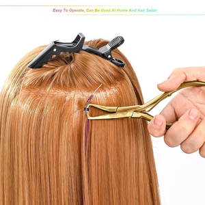 Hair Extension Pliers <b>Set</b> Metal <b>Crimping</b> Tool Hook Threader Tape Sealing Installation Kit Hair Extension Installation Kit - Product Image 6