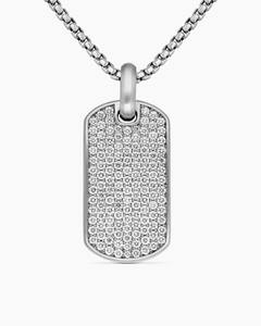 KRISHNAM JEWELS Collar Unisex de Plata de Ley con Colgante Rectangular de Perro, Estilo Moderno Minimalista, con Incrustaciones de Diamantes y Engaste de Garra - Product Image 2