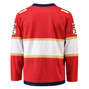 Camiseta de Hockey sobre Hielo Roja de Manga Larga, Transpirable, de Secado Rápido, que Absorbe la Humedad, 100% Poliéster, Uniforme Deportivo para Equipo, Profesional para Adultos - Product Image 3