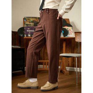 Jeans de Mezclilla para Hombre, Corte Regular, Cintura Alta, Color Marrón, Ecológicos, Transpirables, Lavados, Estilo Vintage, 100% Algodón, para Verano e Invierno - Product Image 3