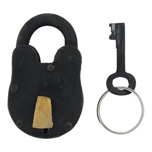 Wholesale Antique Handmade Cast Iron Padlocks with Keys <b>Black</b> Finish Bulk Decorative Pad Lock for Doors <b>Trunks</b> Cabinets & Home - Product Image 1