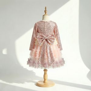 Robe de princesse scintillante en tulle rose pâle pour filles, idéale pour la fête des Mères, les demoiselles d'honneur ou les occasions formelles - Vente en gros - Product Image 2