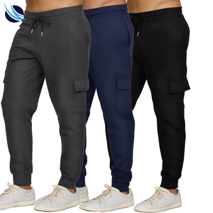 Pantalon cargo décontracté pour homme, taille mi-haute, en coton biologique, tissu molletonné, lavage coloré, écoresponsable - Product Image 4
