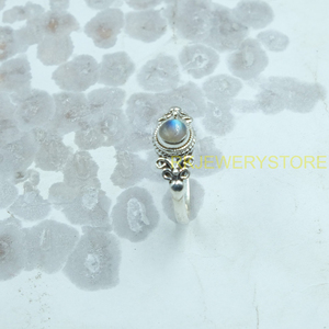 Natural Labradorite Gemstone 925 Sterling <b>Silver</b> Handmade Filigree <b>Ring</b> <b>Statement</b> <b>Ring</b> for Women Boho Vintage Designer Jewelry - Product Image 5