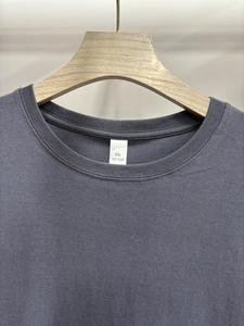 T-shirt à manches courtes pour homme, bleu uni, col rond, coupe classique, jersey en coton décontracté - Product Image 5
