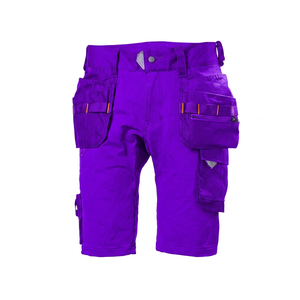 Shorts cargo sportifs pour hommes, taille mi-haute, en toile polyester/coton, séchage rapide, avec plusieurs poches, longueur Bermuda - Product Image 4
