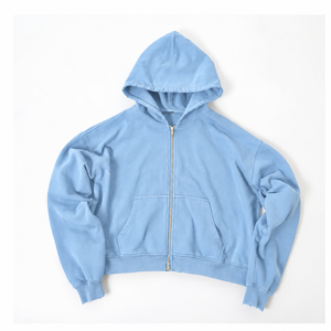 Boxy Fit Men Women Cotton Fleece <b>Full</b> <b>Zip</b> Hoodie Side Pockets Ribbed Cuffs Outdoor Private Label <b>Full</b> <b>Zip</b> <b>Hoodies</b> Factory - Product Image 1