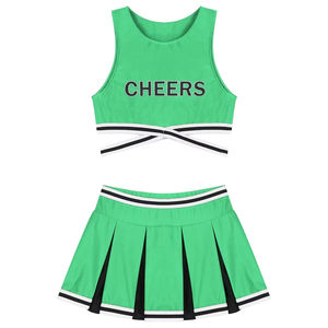 Costume de pom-pom girl pour femme, taille XS-XXL, pour fête scolaire, avec pompon + bas + uniforme de pom-pom girl, déguisement - Product Image 3