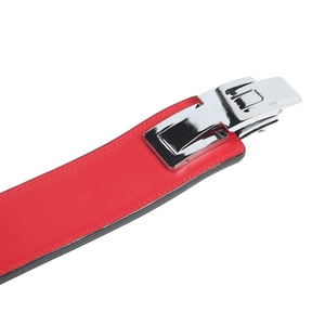 <b>Red</b> Leather Weight Lifting <b>Belt</b> Adjustable Waist Support Buckle Closure Strength Training Unisex - Product Image 4