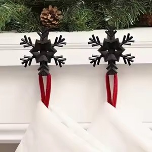 Premium Holiday <b>Stocking</b> Display <b>Holder</b> Decorative Metal Accent for Festive Spaces - Product Image 3