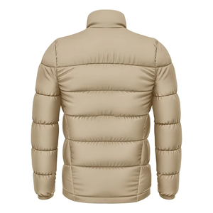 Blouson matelassé léger et imperméable pour homme, coupe-vent, col montant, fermeture éclair, broderie tissée unie, idéal pour l'hiver en extérieur - Product Image 5