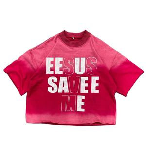 Fabricante personalizado de los hombres de gran tamaño Drop Shoulder Boxy recortado camiseta 300gsm Heavyweight Mock Neck bordado grueso lavado ácido - Product Image 1