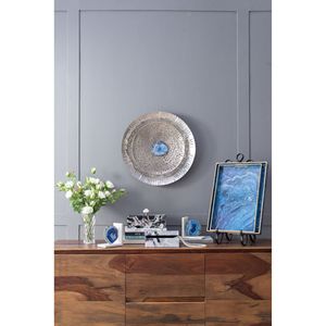 Set di 3 Dischi Decorativi da Parete in Argento Testurizzato per Soggiorno, Camera da Letto, Ingresso o Ufficio - Product Image 2