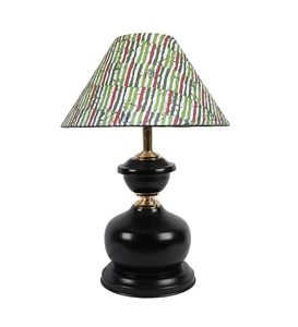 Luxury Black Wooden Table <b>Lamp</b> with Printed Fabric Lampshade Modern Decorative Bedside Desk <b>Lamp</b> for Living Room Bedroom Home - Product Image 1